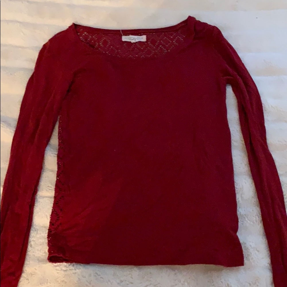 Red long sleeve with design on back